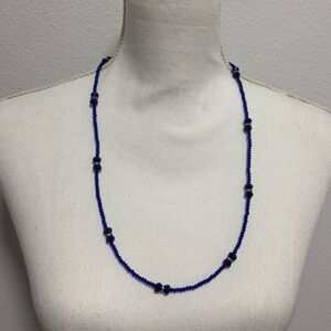Elegant Deep Blue Beaded Necklace